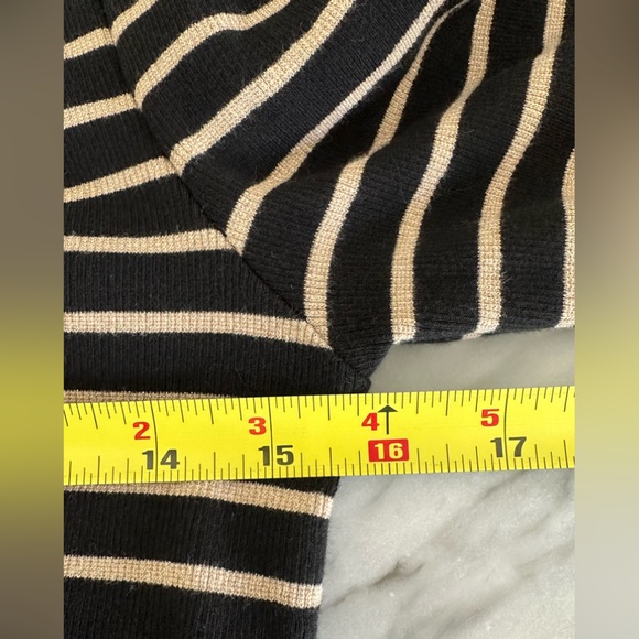 J. Crew Black & Gold Striped Mockneck - Picture 5 of 7